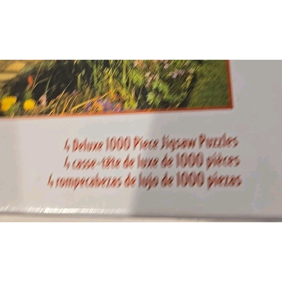 Set of 4 Puzzles 1,000 Pieces Ea. Scenic Houses, New-Sealed 23.5"x15.5"(shelf) - Picture 3 of 4